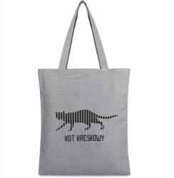 Krateczka Szürke Női bevásárló táska többször használható nagy shopper táska nyomott mintával (TA-59grey)