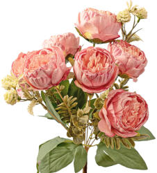 Valex Decor Peónia selyemvirág csokor, 7 fejes, 42cm magas, virágfej átmérő: 9cm - Rózsaszín (LD089-03)