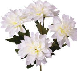 Valex Decor Dália selyemvirág csokor, 5 fejes, 31cm magas, virágfej átmérő: 10.5cm - Fehér (LD068-01)