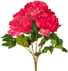 Valex Decor Bazsarózsa selyemvirág csokor, 5 fejes, 47cm magas, virágfej átmérő: 11cm - Pink (LD073-05)