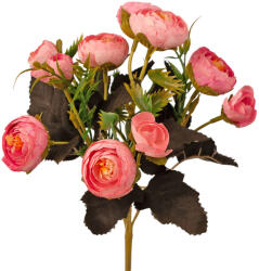 Valex Decor Peónia selyemvirág csokor, 10 fejes, 28cm magas - Rózsaszín (LD076-03)