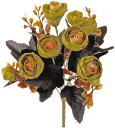 Valex Decor Peónia selyemvirág csokor, 6 fejes, 30cm magas - Zöld (LD071-04)