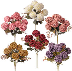 Valex Decor Krizantém selyemvirág csokor, 9 fejes, 40cm magas - 70db-os mix (LD063)