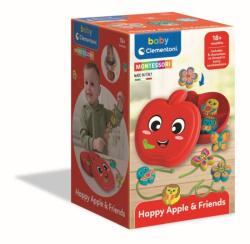 Clementoni - Joc Montessori de indemanare cu snur marul vesel si prietenii (CL17600) - ookee