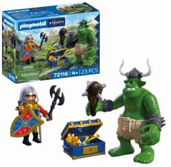 Playmobil - Jucarie de rol Trol si cavaler Leu cu comoara (PM72116)