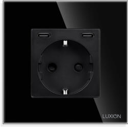 Luxion Priza Fast Charge 20W - USB-C+C cu Rama din Sticla LUXION SmartElectro IntelligentHouse (LX-MP011UCG-B)