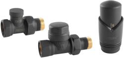 FERRO Set robineti radiator drepti 1/2 cu cap termostatic, antracit Ferro ZTM30AT (ZTM30AT)