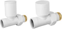 FERRO Set robineti radiator decorativi tur/retur drepti, alb Ferro ZGB30WH (ZGB30WH)