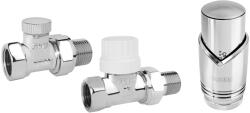 FERRO Set robineti radiator decorativi drepti cu cap termostatic, crom Ferro ZTM30CR (ZTM30CR)