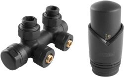 FERRO Set robinet dublu integrat, termostatic, antracit Ferro ZTD30AT (ZTD30AT)