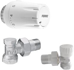 FERRO Set robineti radiator coltari 1/2 cu cap termostatic Ferro ZTM08 (ZTM08)