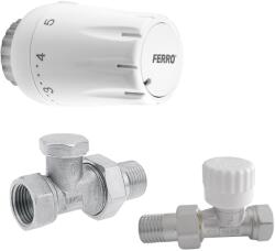 FERRO Set robineti radiator drepti 1/2 cu cap termostatic Ferro ZTM07 (ZTM07)