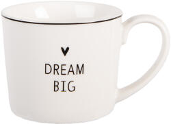 Clayre & Eef Cana portelan alb negru Dream 12x8x7 cm / 275 ml (BHSMU0004deco)