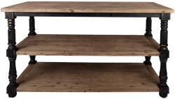 Clayre & Eef Masa dining lemn masiv negru maro vintage 180x100x85 cm (5H0752Z)