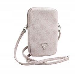GUESS Pu 4G Triangle Logo Wallet Phone Bag Zipper Rózsaszín (GUWBZP4GFTSP)
