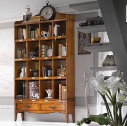Settimo Biblioteca directoriala Rifugio din lemn, cu 2 sertare, 122 x H 219 cm, stil clasic italian (EU378) Biblioteca
