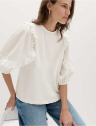 Marks & Spencer Топ с висок дял памук и воланни ръкави Marks & Spencer бял Marks & Spencer | Byal | ЖЕНИ | 8
