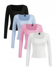 Shein Hosszú Ujjú Női Póló Szögletes Nyakkivágással S 1LA (sz2409250343385531-S)