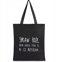 Krateczka Fekete Női bevásárló táska többször felhasználható nagy shopper táska nyomott mintával (TA-20black)
