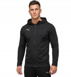PUMA 3216 Férfi Pulóver Puma Cipzáras Kapucnival Cipzáras Zsebekkel Fekete L (658528-03)