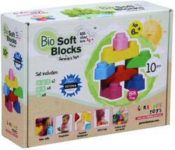 Bio Soft Blocks by Gerardo's Toys Set cuburi moi Gerardo’s Toys 10 piese - jucărie educativă senzorială soft pentru bebeluși 6+ luni | cuburi construcție sigure, motricitate, material antibacterian (GT3108)