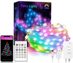 HomeVast Kit instalatie luminoasa LED RGBW, HomeVast®, 5 metri, alimentare USB, cu telecomanda si controller smart cu protocol WiFi, compatibil Tuya/Smartlife (ES-MSL1)