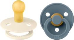 BIBS Set 2 suzete BIBS Colour Latex, tetină rotundă, 0 luni - Modele variate (110367)