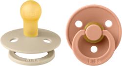 BIBS Set 2 suzete BIBS Colour Latex, tetină rotundă - Mărimi de la 0 la 6 luni (110229)