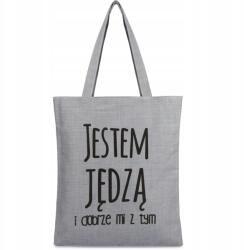 Krateczka Szürke Női bevásárló táska többször használható nagy shopper táska nyomott mintával (TA-58grey)