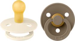 BIBS Set 2 suzete BIBS Colour Latex, tetină rotundă, 0 luni - Modele variate (110358)