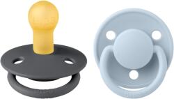 BIBS Set 2 suzete BIBS De Lux Latex, tetină rotundă - Modele și mărimi variate (180212)