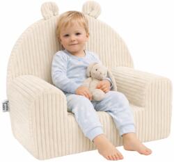 Twinkle Twins Fotoliu pentru copii Twinkle Twins, velur reiat, umplutura din spuma, husa detasabila si lavabila, crem (TT-03002)