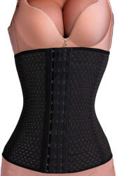 zenifique Corset pentru modelarea corpului, waist trainer, cu inchidere pe 3 randuri, negru (Marime: L) (ZEN-75_L)