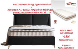  Best Dream MILAN ágyneműtartós ágy + Best Dream PS 7 ZONE 26 HD A - táskarugós matrac 160x200 cm PÁROS AKCIÓ