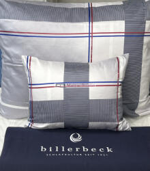 Billerbeck Bianka Sea - sportosan elegáns "Tommy Hilfiger" stílust idéző fehér alapon sötétkék-piros csíkozású pamutszatén 3 részes ágyneműhuzat garnitúra