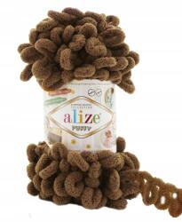 alize Puffy lyukacsos fonal kézi kötéshez tű nélkül 321 barna, díszes, … (PUFFY)