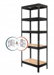  Praktik fém polc 180x75x35 polc teherbírása 150 kg fekete lakkozott (PRAKTIK)