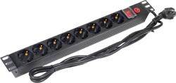 AsyTech PDU 8 prize Shuko, 19'', 1U, aluminiu cu protectie - ASYTECH Networking ASY-PDU-8 (ASY-PDU-8)