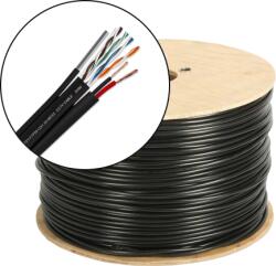TSY Cablu FTP autoportant cu alimentare 2x1.5, cat 5E, CUPRU 100%, 305m, negru TSY-FTP5E+2x1.50-MESS (TSY-FTP5E+2x1.50-MESS) - proton