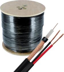 TSY Cablu coaxial RG59 + alimentare 2x0.75, 305m, negru TSY-RG59+2X0.75-B (TSY-RG59+2X0.75-B) - proton