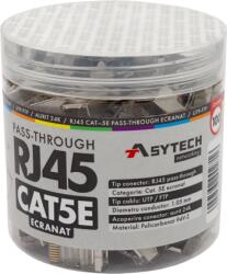 ASYTECH Networking Mufa RJ-45 FTP Cat. 5e EZ Passthrough, ecranata (100 buc) RJ45M-CAT5-EZ-JAR (RJ45M-CAT5-EZ-JAR)