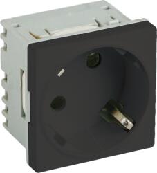 DLX Priza modulara schuko cu impamantare, negru - DLX DLX-245-43 (DLX-245-43) - proton