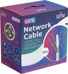 UNV Cables Cablu UTP, cat 6E, cupru integral, LSZH, cutie 305 metri, DCA - UNV UV-UTP6-300-BC24AWG-DCA-B-W (UV-UTP6-300-BC24AWG-DCA-B-W)
