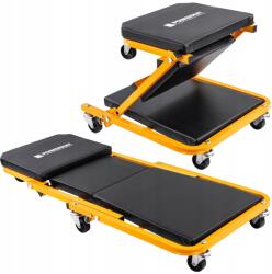 Powermat Műhelyágy 2IN1 Szerviz Ülőke Zsámoly Szék 150KG 91CM Kerekek (PM1401)