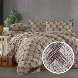 Ralex Pucioasa Lenjerie pat dublu extra large Creponata 100% Bumbac, cearsaf pat 240x260 cm, pilota 200x230 cm, 2 fete perna 50x70 cm, Maro (309-81109) Lenjerie de pat