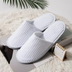 Ralex Pucioasa Papuci tip Hotel și SPA din velur și talpă cauciuc 10 mm, de unică folosință LUXE SOLE , Alb (400.902)