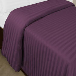 HomePuls Cearsaf de pilota pat dublu Damasc Policoton dunga 1 cm, 160 x 220 cm, Mov (400.60-mov)