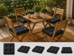 Ralex Pucioasa Set 4 pernute scaun interior / exterior 40 x 40 x 7 cm, Negru, Pucioasa (400.805-110884)