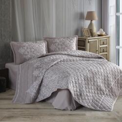 Clasy Cuvertura matlasata pat dublu, 240x260 cm si 2 Fete perne 50x70 cm, Clasy Bej RUTE (300.158-rute)