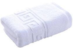Ralex Pucioasa Prosop baie de maini 30x50 cm Greek Border 100% Bumbac Lux 650 grame/mp, Alb (400.613-alb) Prosop